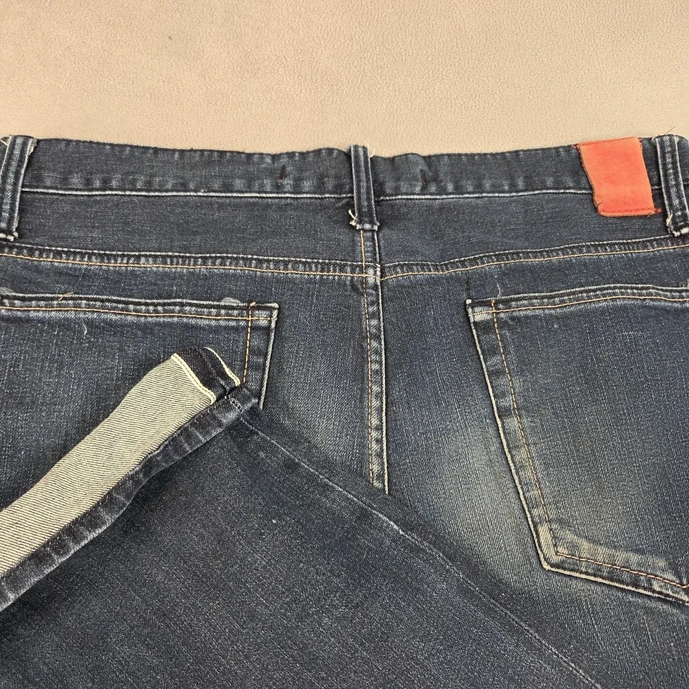 Selvedge Jeans Mens‎ 34x30 Blue Straight Leg Paint Splatter Selvedge Made Korea